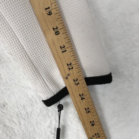 NWT TALBOTS Pique Jacket Sz 6P Petite White Black Piping Pockets Zip Career NEW - Picture 12 of 13